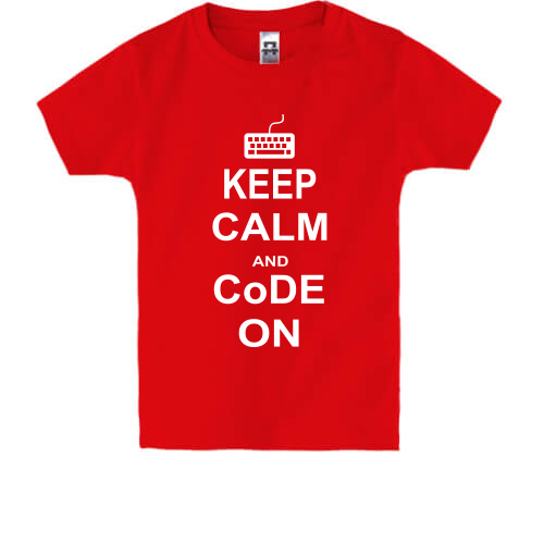 Дитяча футболка Keep calm and code on