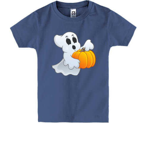 Детская футболка с привидением и тыквой