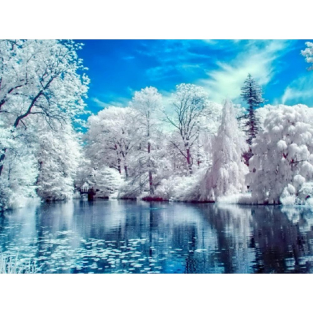 Алмазна живопис на підрамнику 'Зимове озеро'