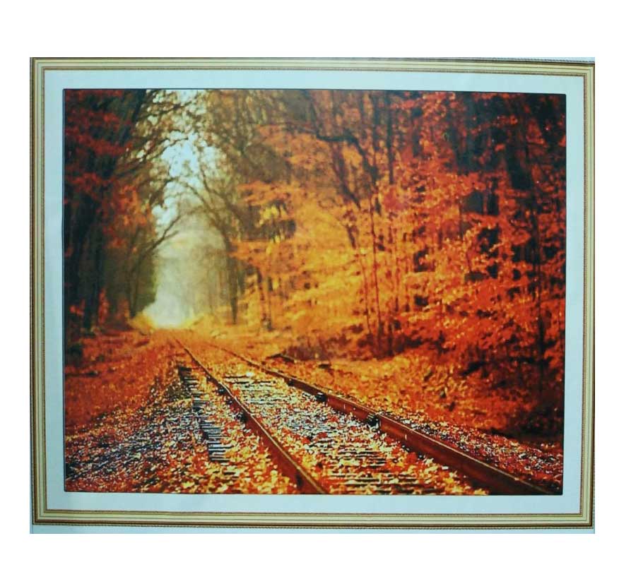 Алмазная мозаика 'Осень на железной дороге'