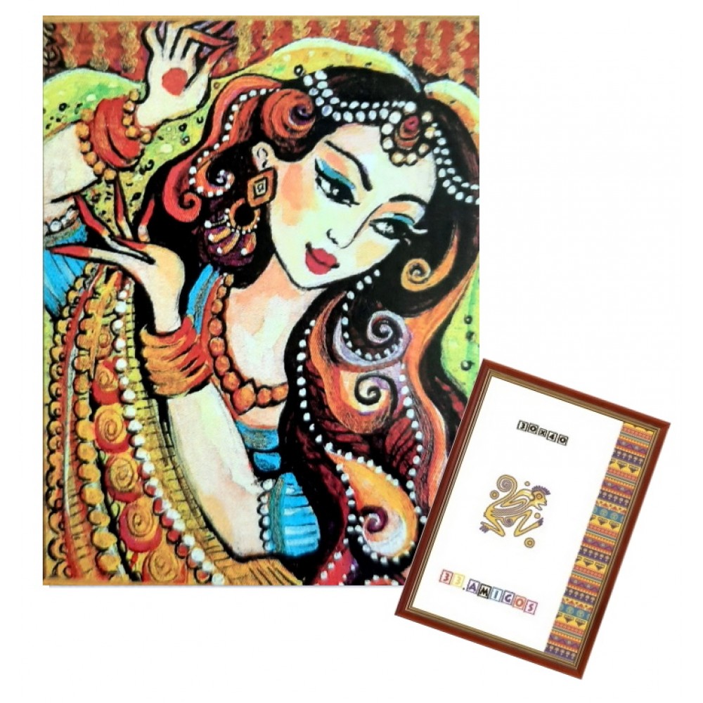 Алмазна мозаїка неонова 'Дівчина з Індії'