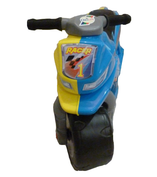 Беговел - мотоцикл 2-х колесный, желто-голубой