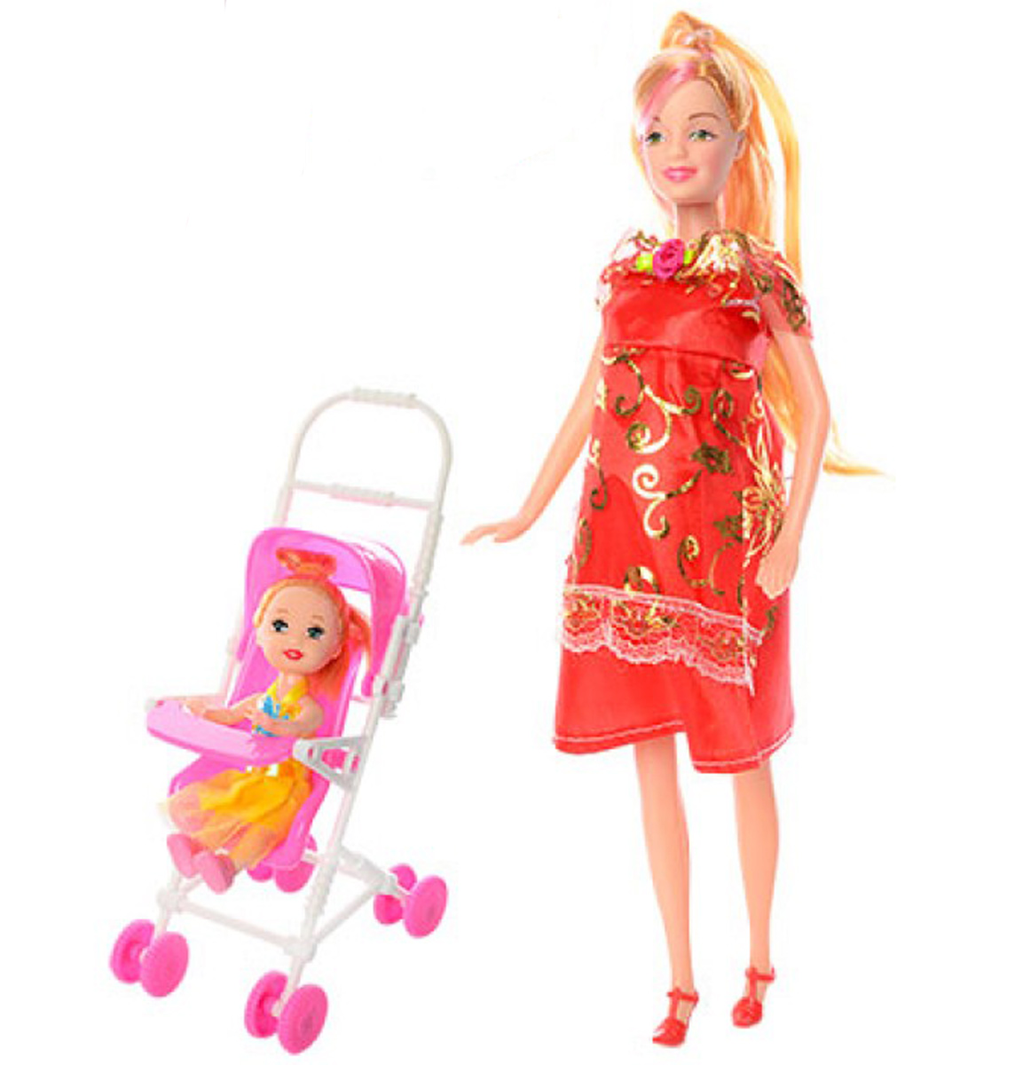 Беременная кукла с ребёнком и аксессуарами