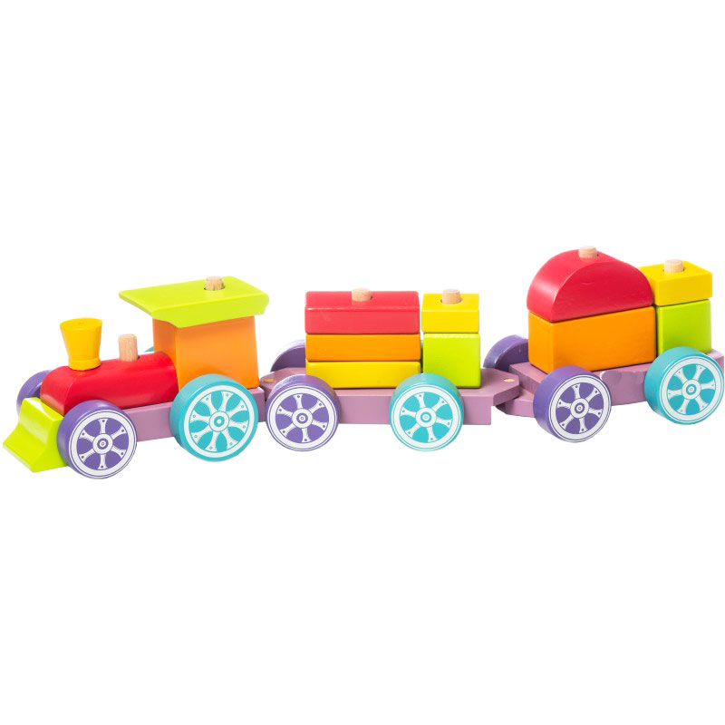 Деревянная игрушка CUBIKA поезд-логика 'Радужный экспресс'