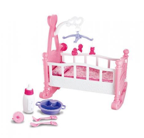 Дитяче ліжко для ляльок з мобілем і аксесуарами