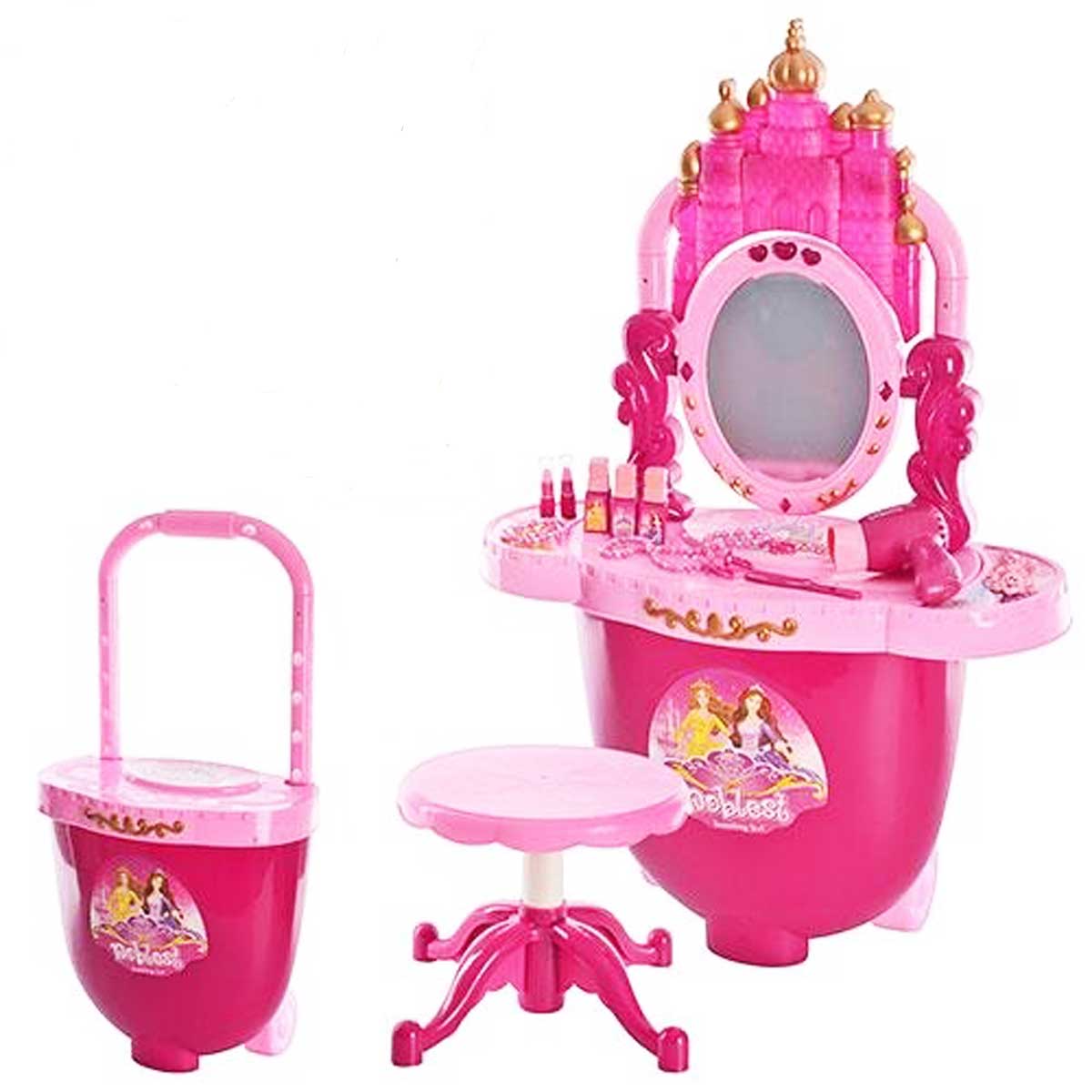 Детский мобильный туалетный столик с зеркалом и стульчиком