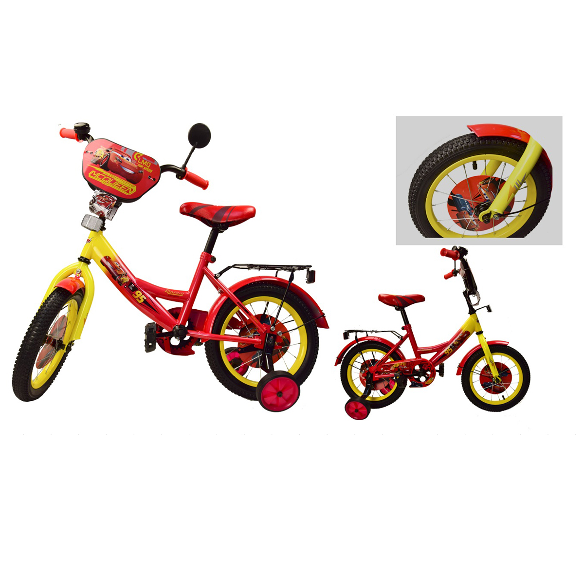 Детский велосипед с дополнительными колесами 'Cars' MCQUEEN