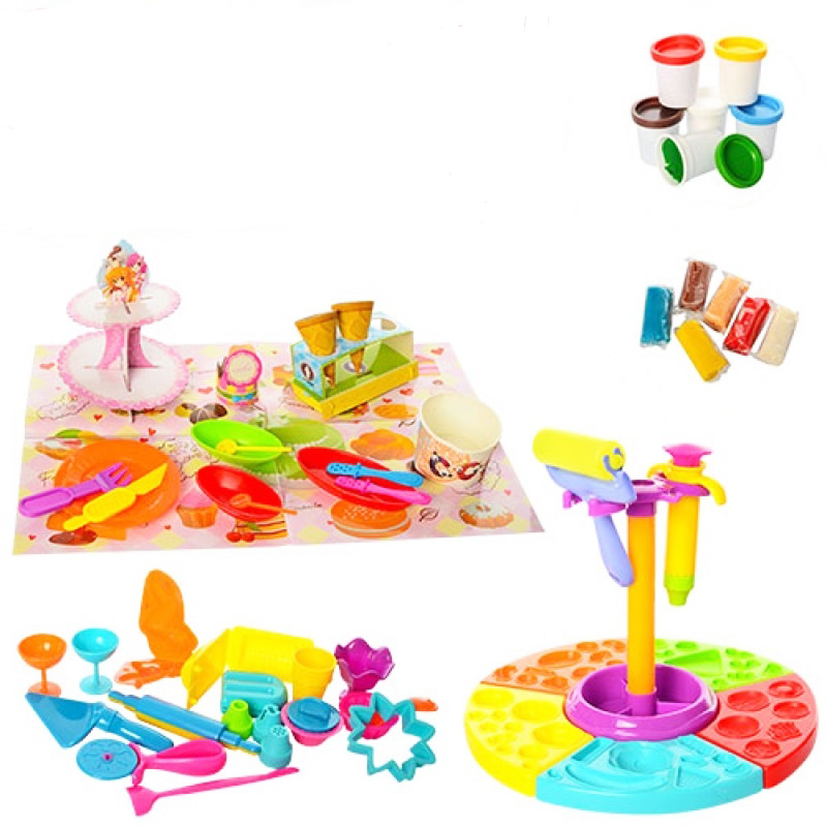 Игровой набор с пластилином 6 цветов 2 вида