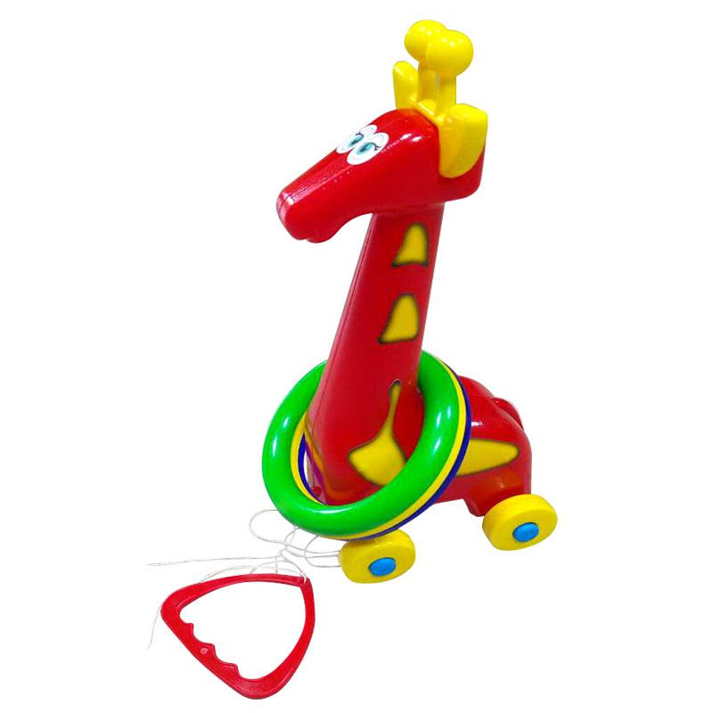 Игрушка каталка на шнурочке 'Жираф кольцеброс'