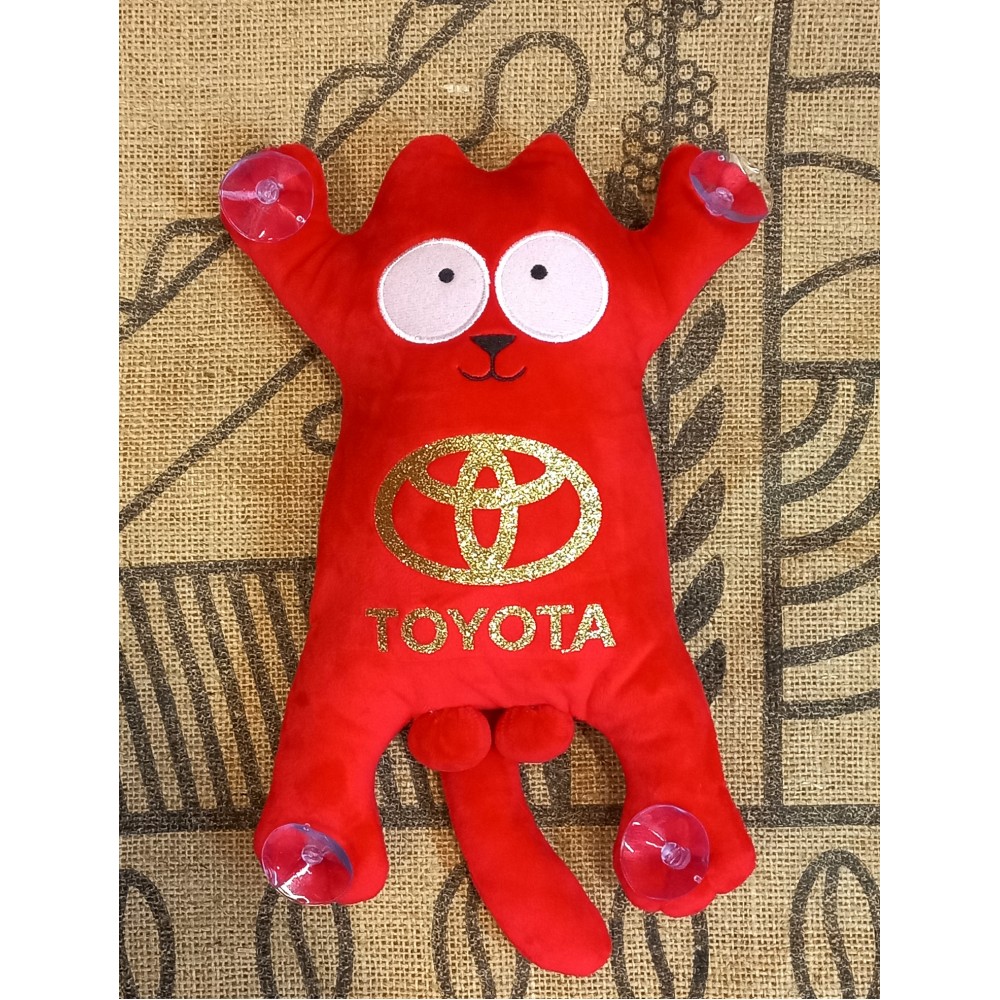 Игрушка мягкая сувенир котик на присосках 'Toyota'