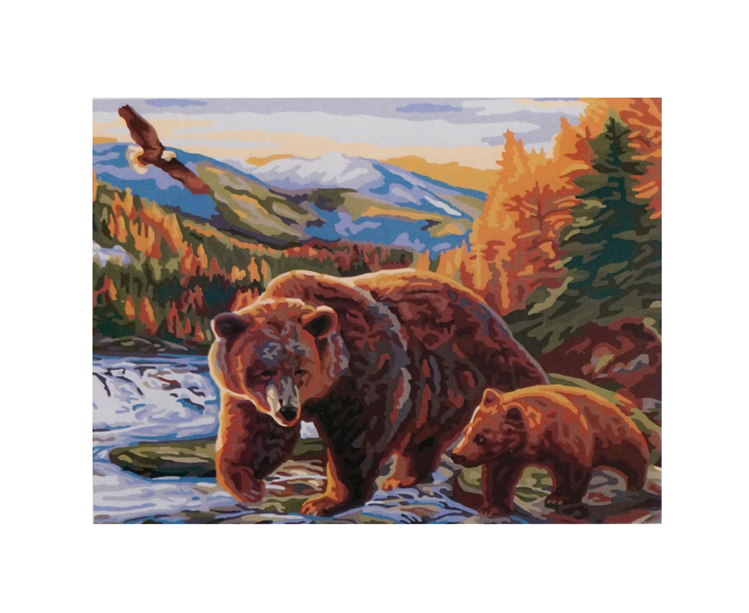 Картина 'Бурые медведи' по номерам