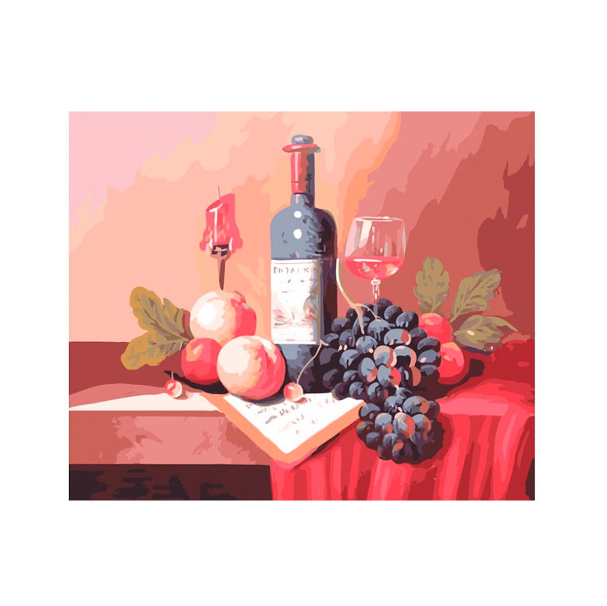 Картина 'Натюрморт с вином' по номерам