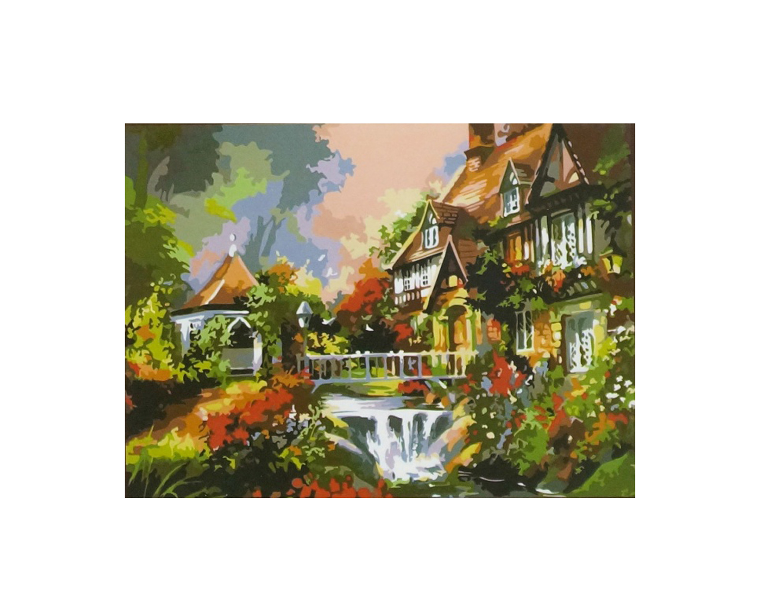 Картина 'Водопад в саду' по номерам