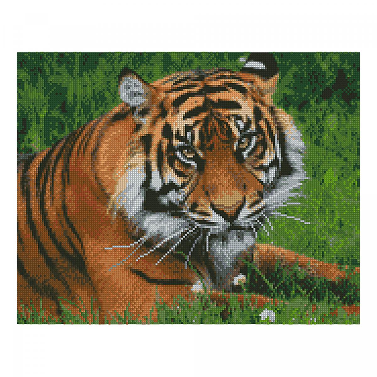 Картина алмазами 'Тигр' на подрамнике