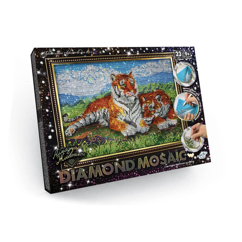 Картина алмазами 'Тигри' Diamond mosaic