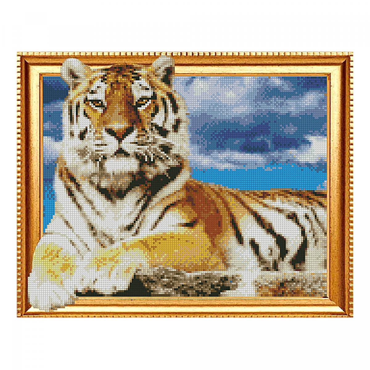 Картина алмазами на подрамнике 'Гордый тигр'