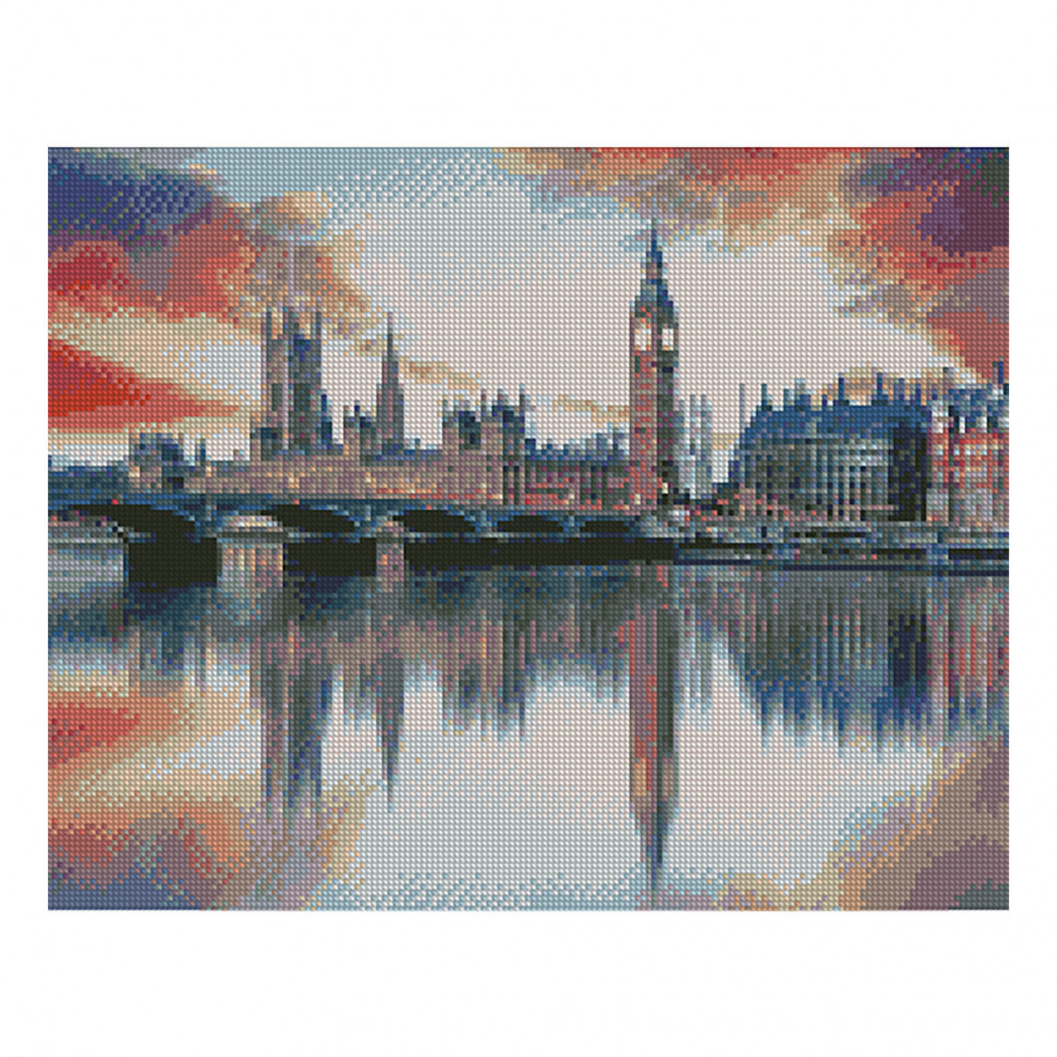 Картина алмазами на подрамнике 'Отображение Лондона в Темзе'