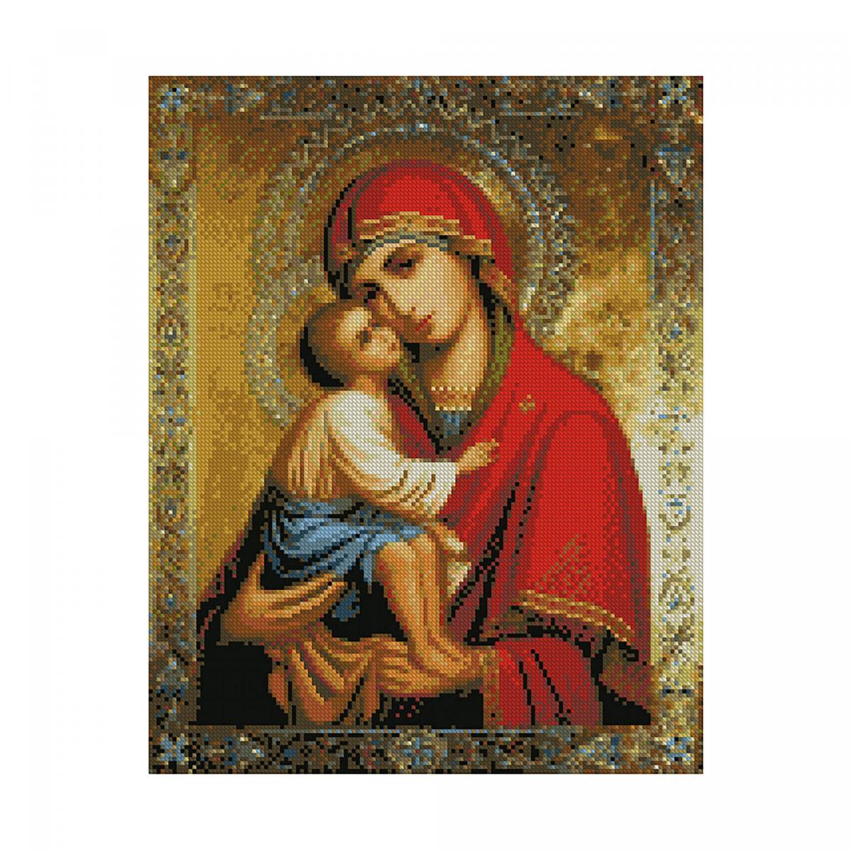 Картина алмазами с подрамником 'Донская икона Божией Матери'