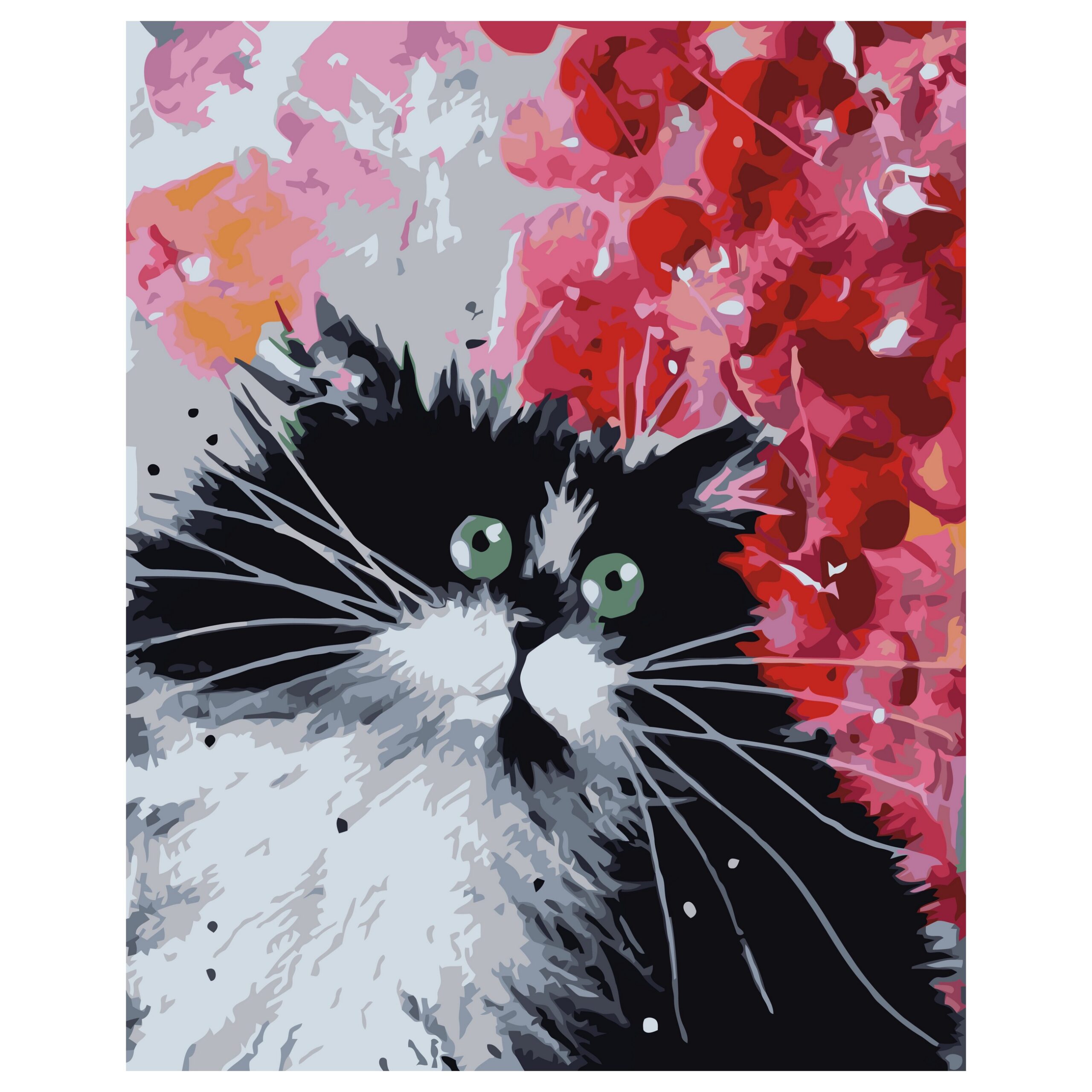 Картина по номерам 'Черно-белый кот'