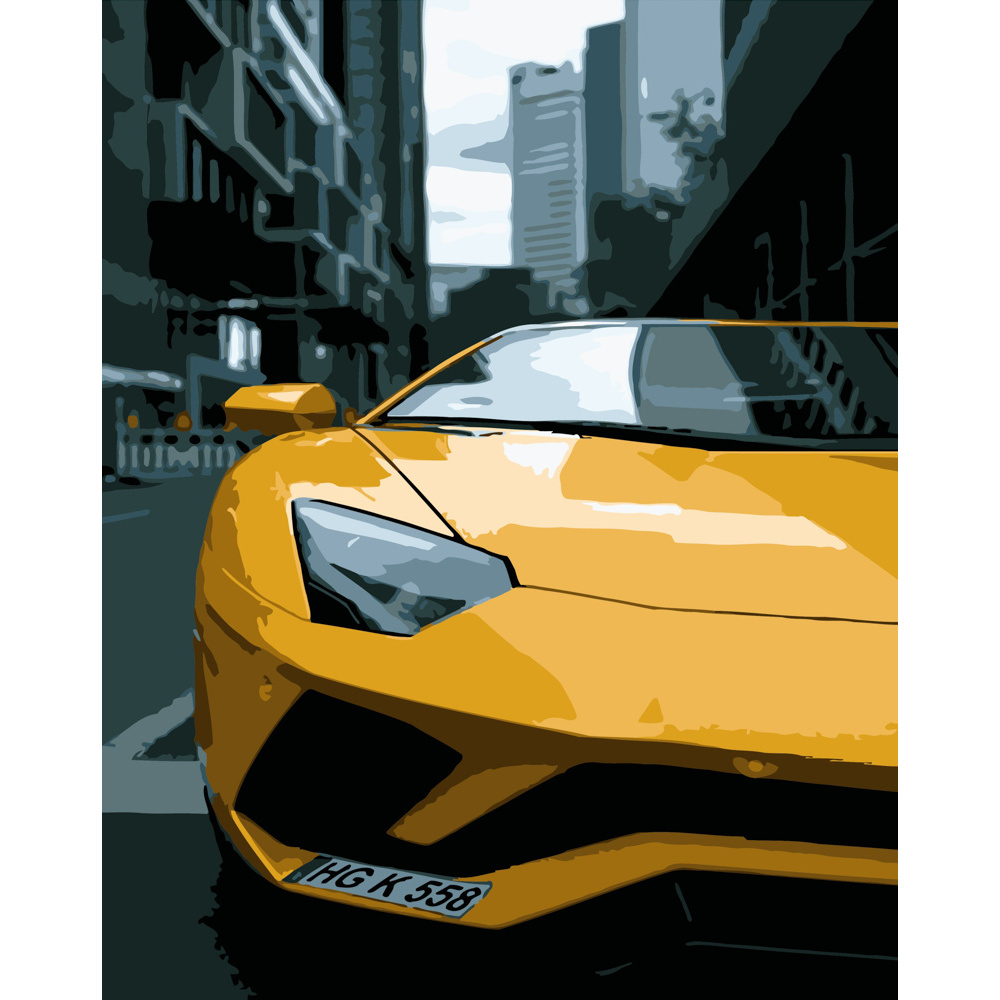 Картина по номерам 'Желтый Lamborghini'