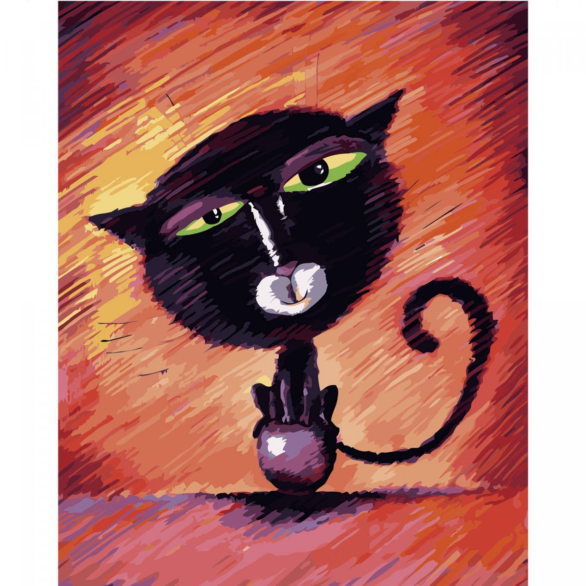 Картина за номерами 'Кіт на кулі'