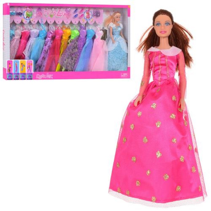 Кукла шарнирная Defa с набором вечерних платьев
