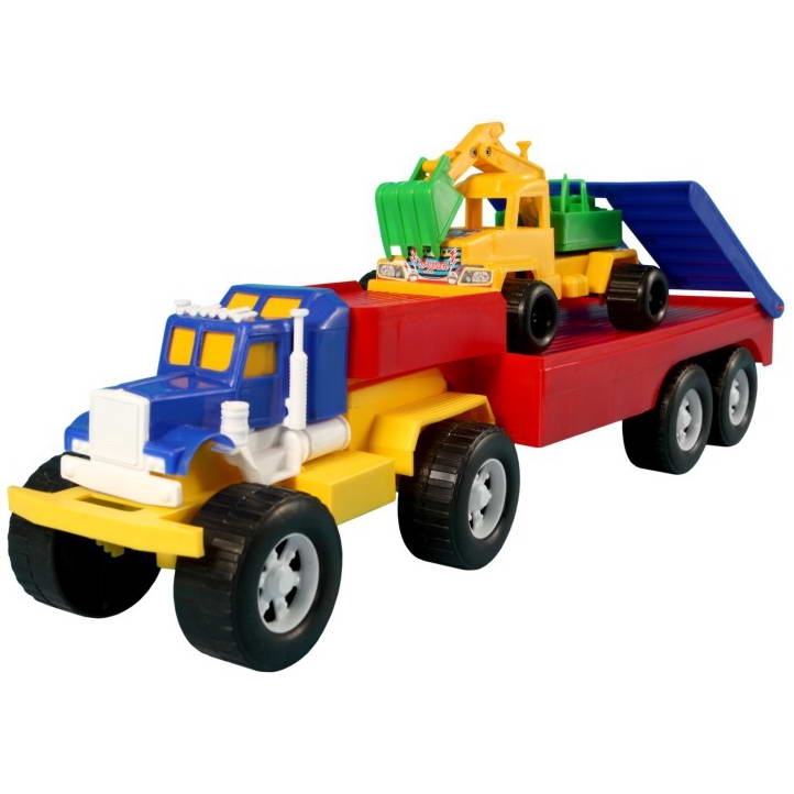 Іграшковий автотрейлер з екскаватором