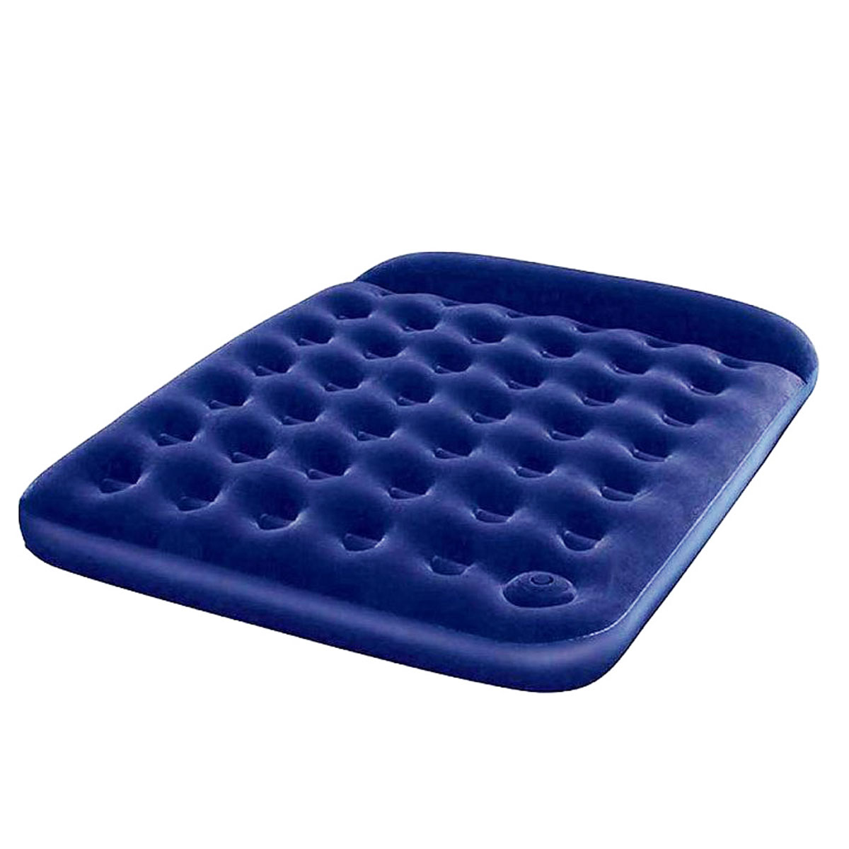 Матрас двуспальный надувной синий со встроенным ножным насосом