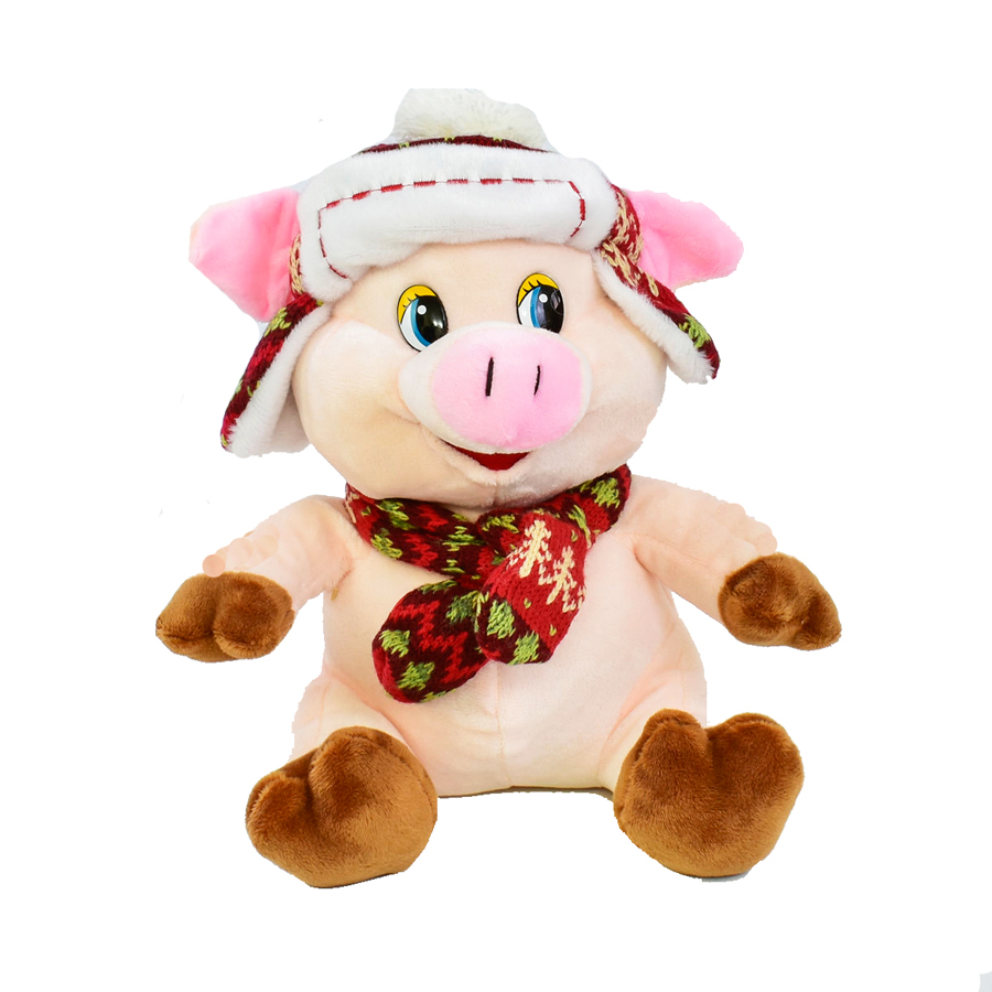 Мягкая игрушка Свинка в шапке ушанке