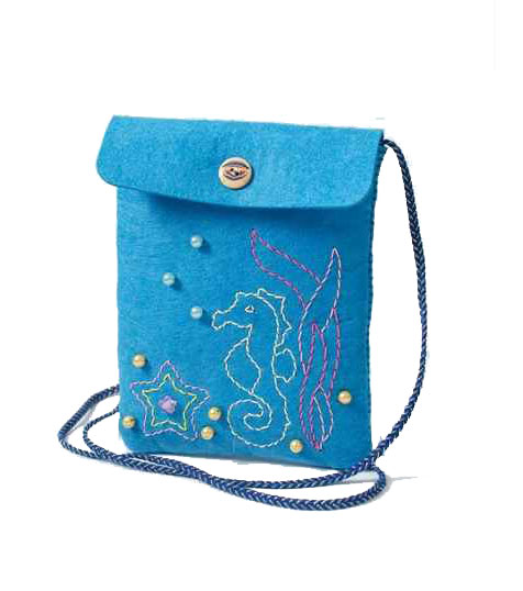 Набор для творчества сумочка из фетра синяя 'Тайна океана'