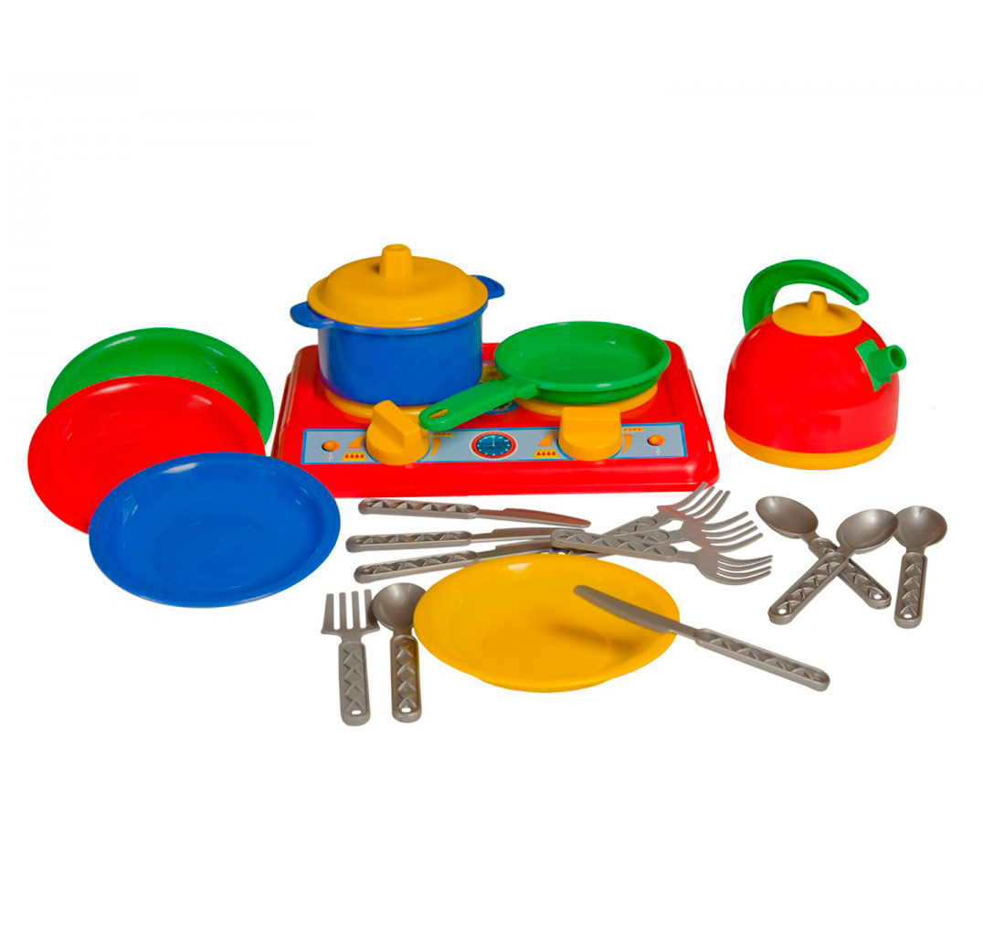 Набір іграшкової посуду з плитою 'Галинка-7'