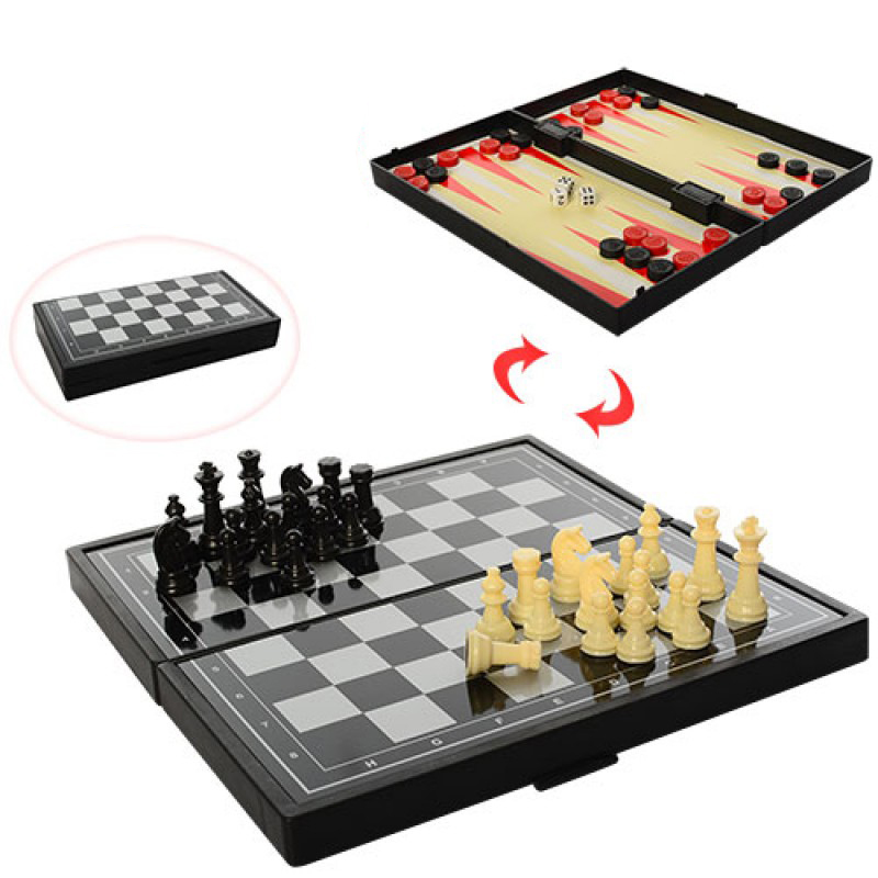 Настольная игра 3 в 1 Шашки-Шахматы-Нарды