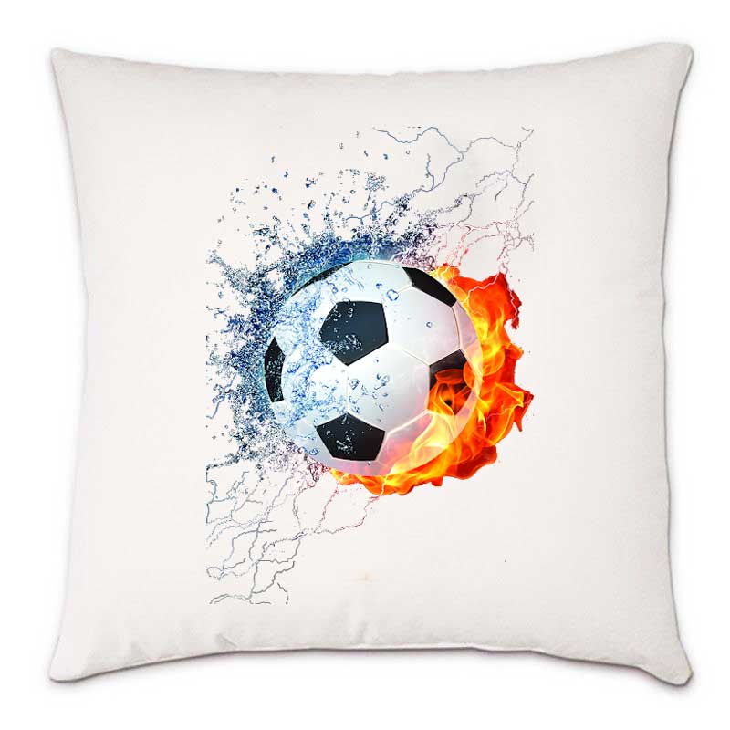 Подушка 'Футбольный мяч' огнем и водой