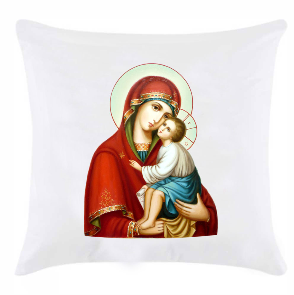 Подушка с принтом 'Богородица с ребенком'