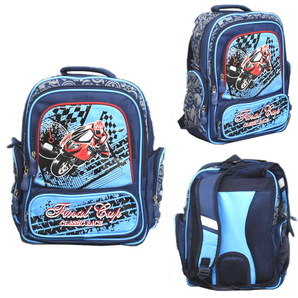 Рюкзак школьный сине-голубой