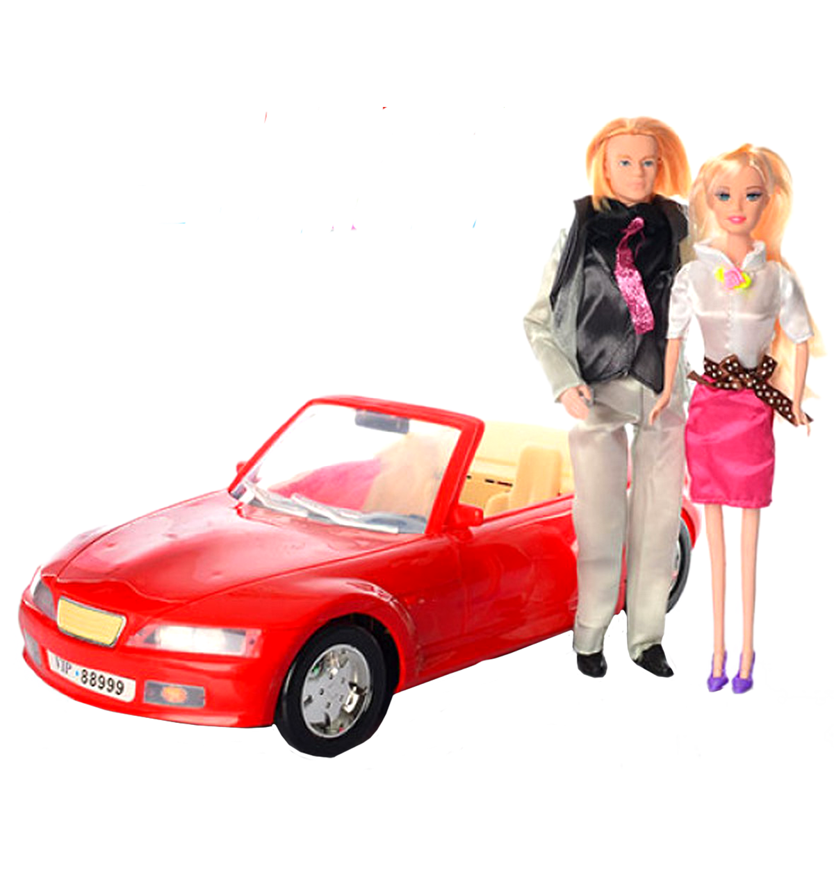 Семья кукол с машиной