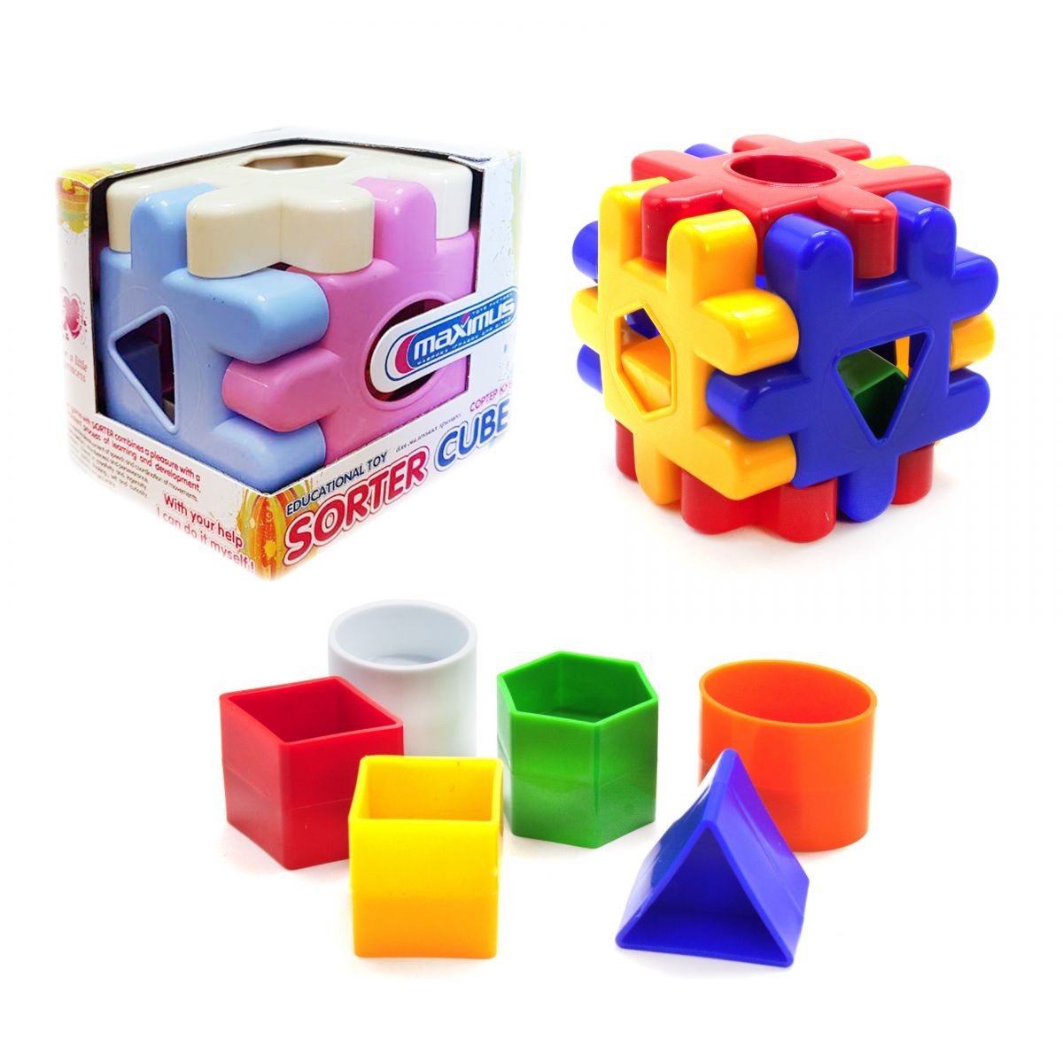 Сортер 'Куб' с геометрическими фигурами