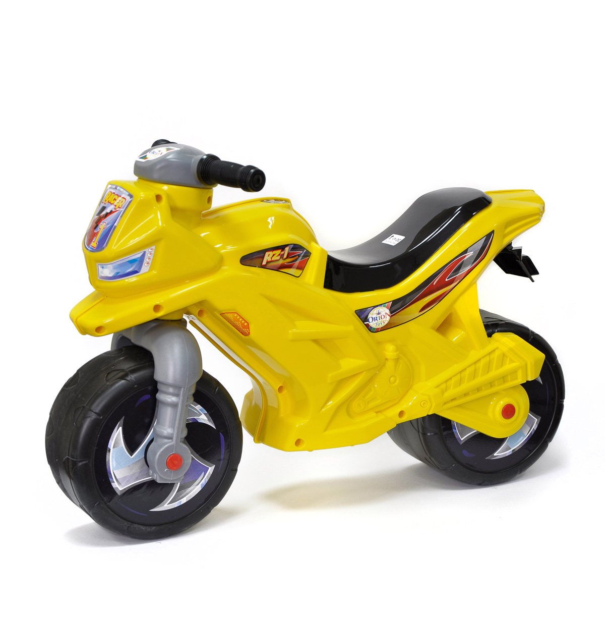 Велобег мотоцикл с сигналом лимонный