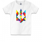 Детская футболка с разноцветным гербом Украины
