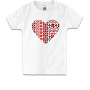 Дитяча футболка Вишиванка у вигляді серця