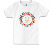 Дитяча футболка з вінком і гербом України