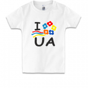 Детская футболка I love Ukraine с венком