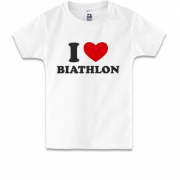 Детская футболка Я люблю Биатлон — I love Biathlon