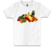 Детская футболка с фруктово-овощным букетом