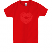 Детская футболка Поцелуй в виде сердца