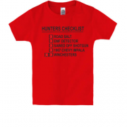 Детская футболка  с принтом  "Hunters checklist"