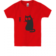 Дитяча футболка Кішка з рибкою
