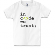 Детская футболка In code we trust