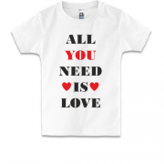 Детская футболка All you need is love (2)