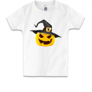 Детская футболка со злой тыквой в колпаке
